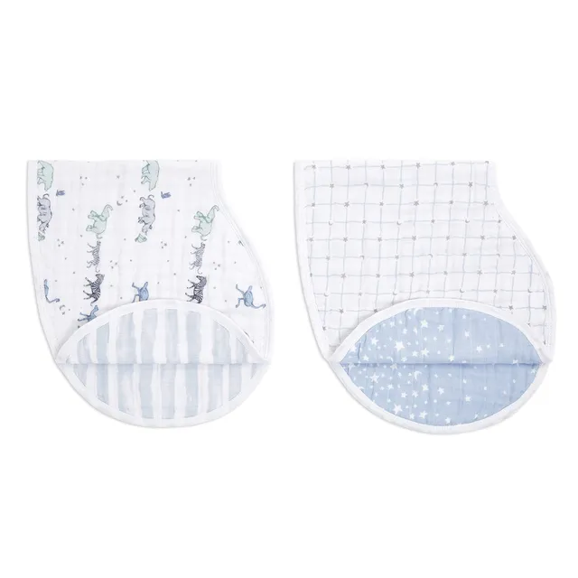 aden-anais-burpy-baby-bib-pack-de-2-bavoirs-ponges-multi-usages-en-mousseline-10 image 1