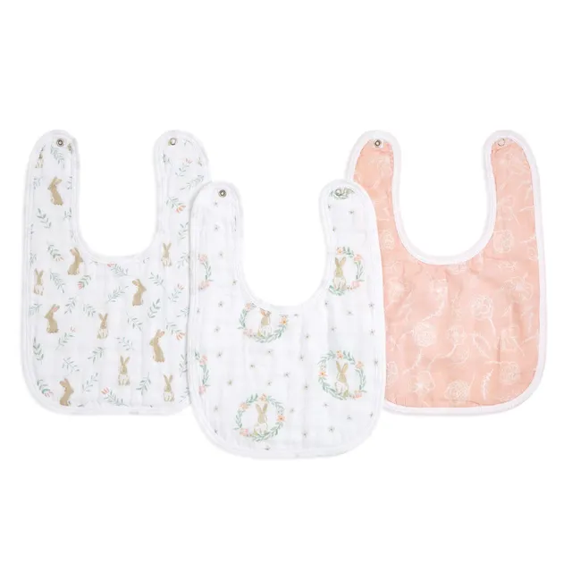 aden-anais-essentials-cotton-muslin-snap-bibs-3-pack-lot-de-3-bavoirs-snaps-mous image 1