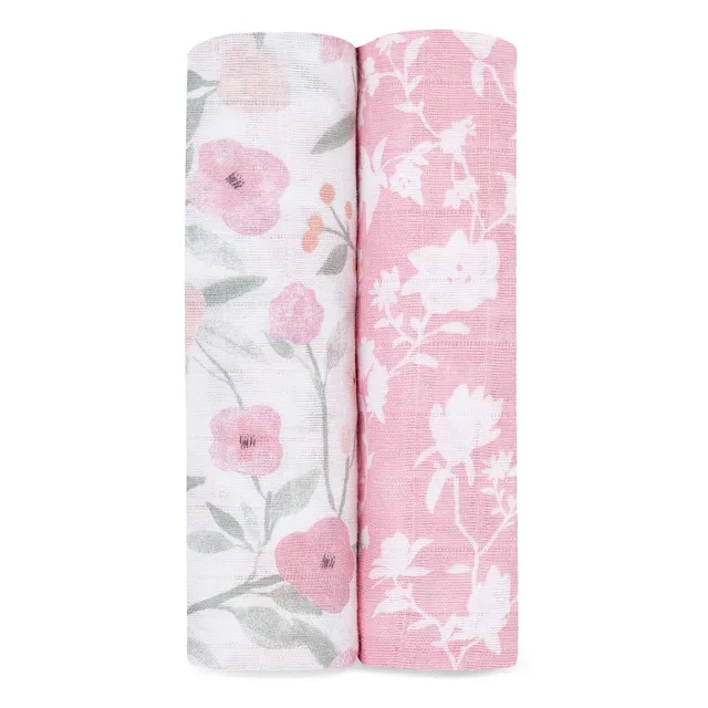 aden-anais-lot-de-2-maxi-langes-en-mousseline-100-coton-120-x-120-cm-imprim-ma-f image 1