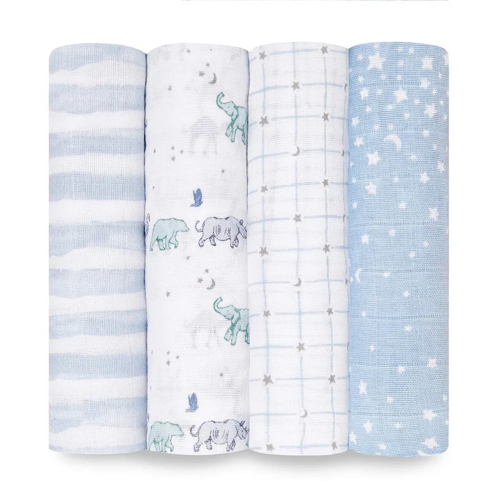 aden-anais-lot-de-4-maxi-langes-120x120-cm-mousseline-100-coton-imprim-rising-st image 1