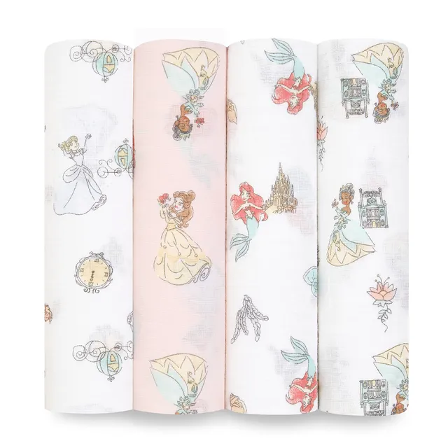 aden-anais-essentials-lot-de-4-maxi-langes-b-b-en-mousseline-100-coton-112-x-112 image 1