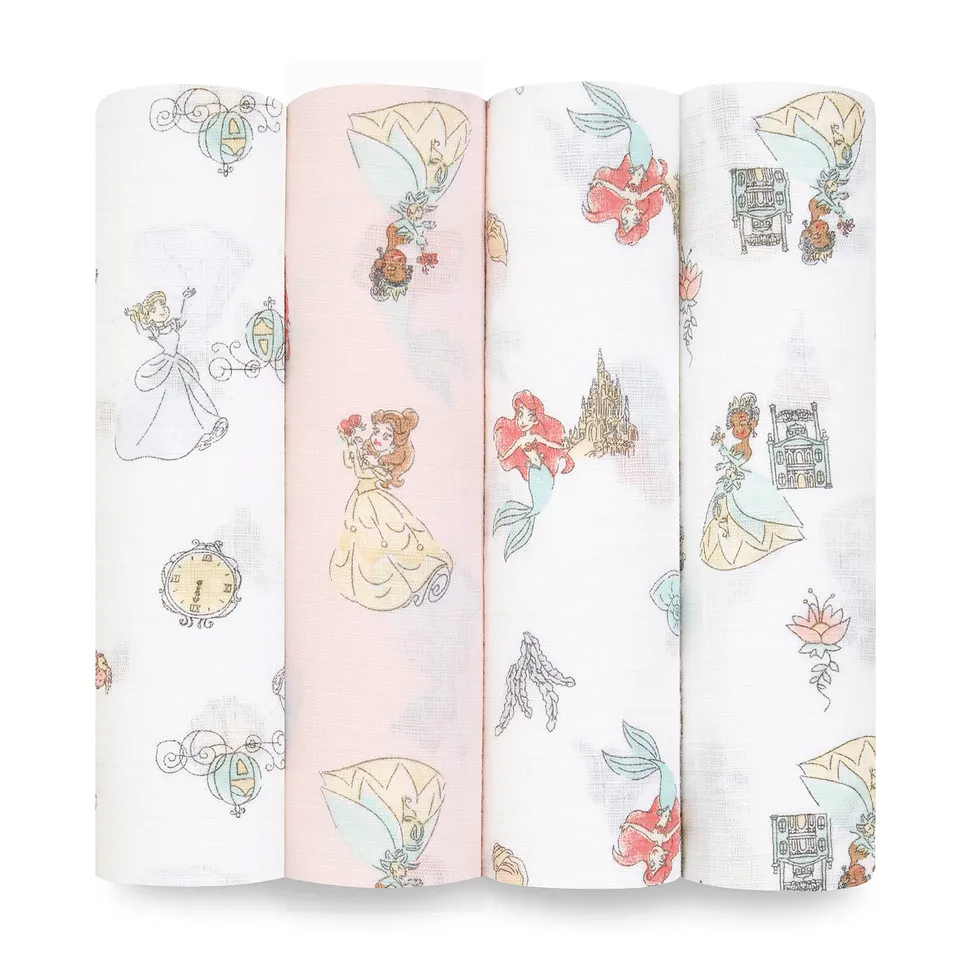 aden-anais-essentials-lot-de-4-maxi-langes-b-b-en-mousseline-100-coton-112-x-112 image 1
