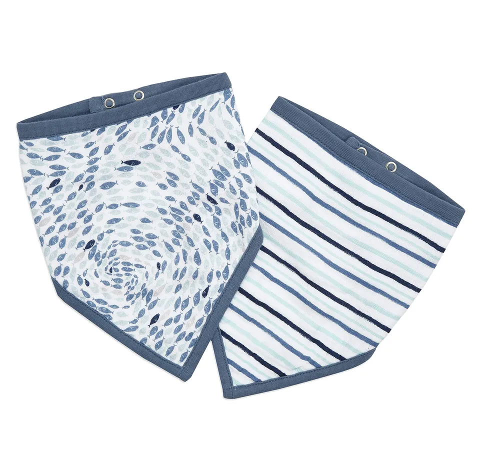 aden-anais-essentials-pack-de-2-bavoirs-bandanas-mousseline-100-coton-21-5x41-cm image 1