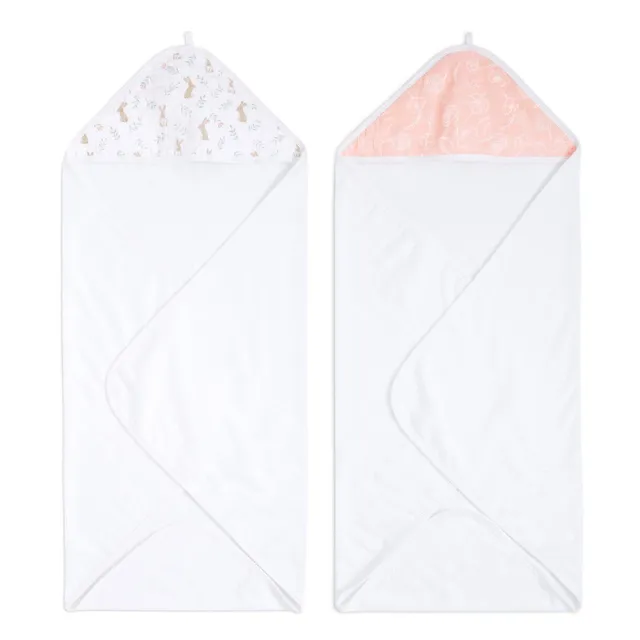 aden-anais-essentials-serviettes-de-bain-b-b-capuche-en-coton-ponge-et-mousselin image 1