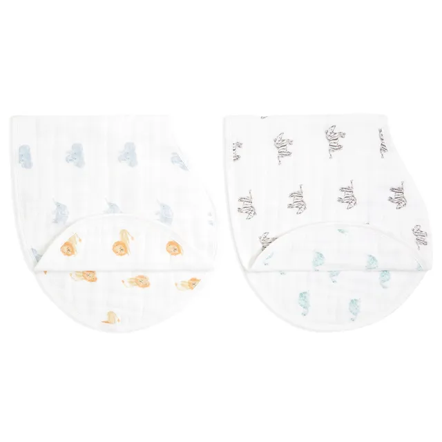 aden-anais-organic-burpy-bibs-lot-de-2-bavoirs-2-en-1-en-mousseline-de-coton-bio image 1