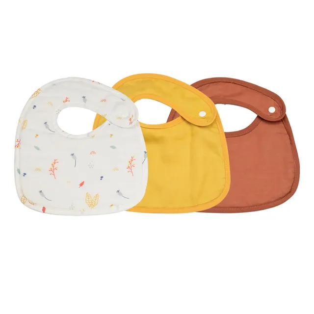 trois-kilos-sept-lot-de-3-bavoirs-naissance-34x24-cm-mousseline-de-coton-fermetu image 1