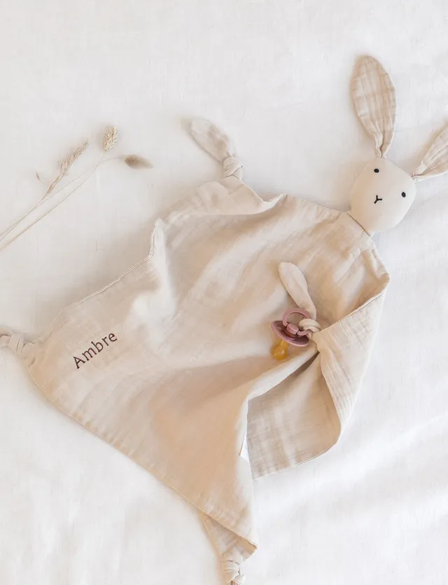 bemini-bunny-pudding-doudou-lapin-b-b-ultra-doux-avec-attache-t-tine image 1