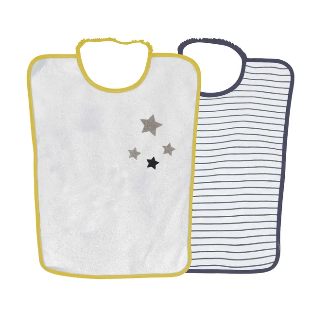 trois-kilos-sept-lot-de-2-bavoirs-maternelle-interlock-ponge-grand-bavoir-b-b-im image 1