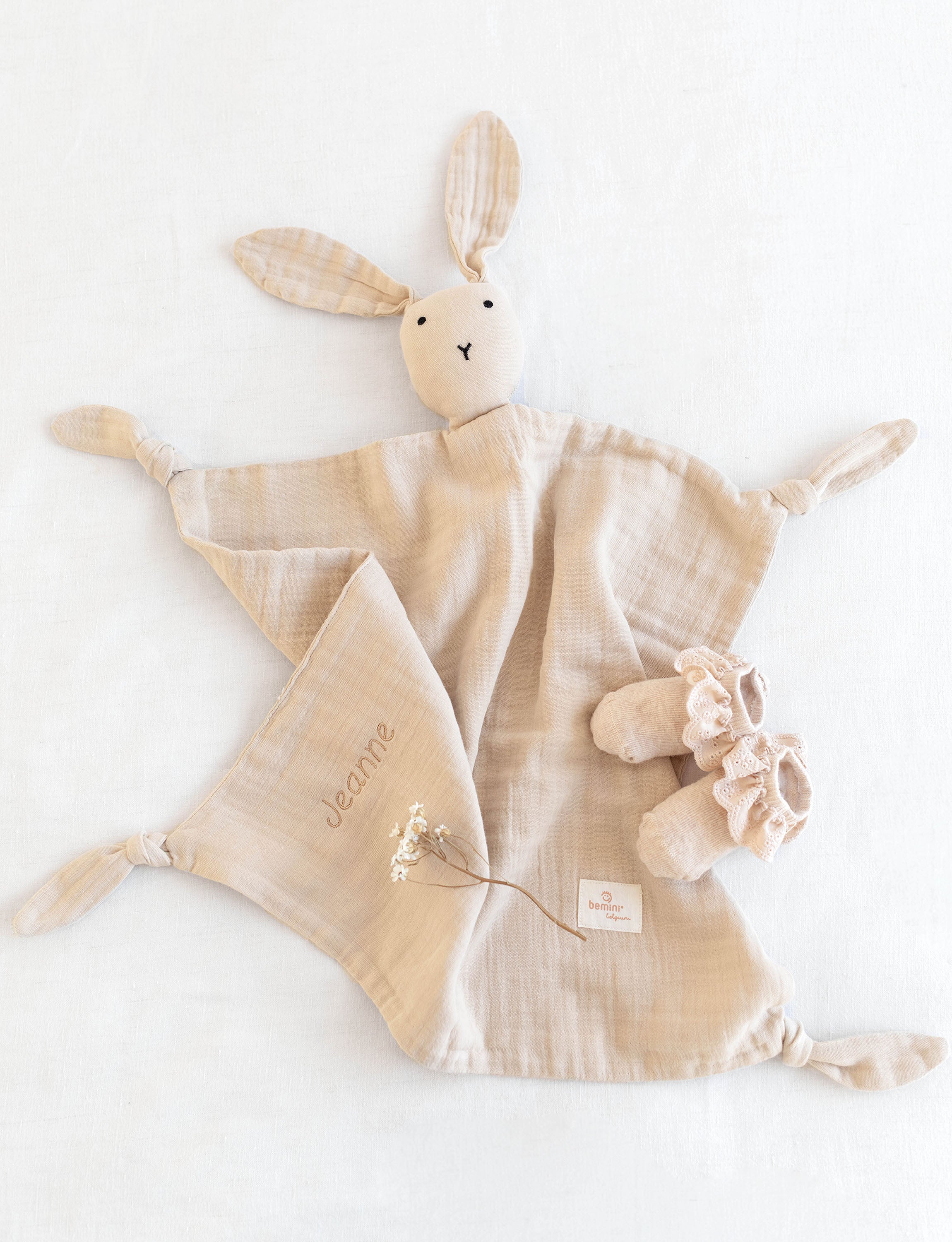 bemini-bunny-pudding-doudou-lapin-b-b-ultra-doux-avec-attache-t-tine image 3