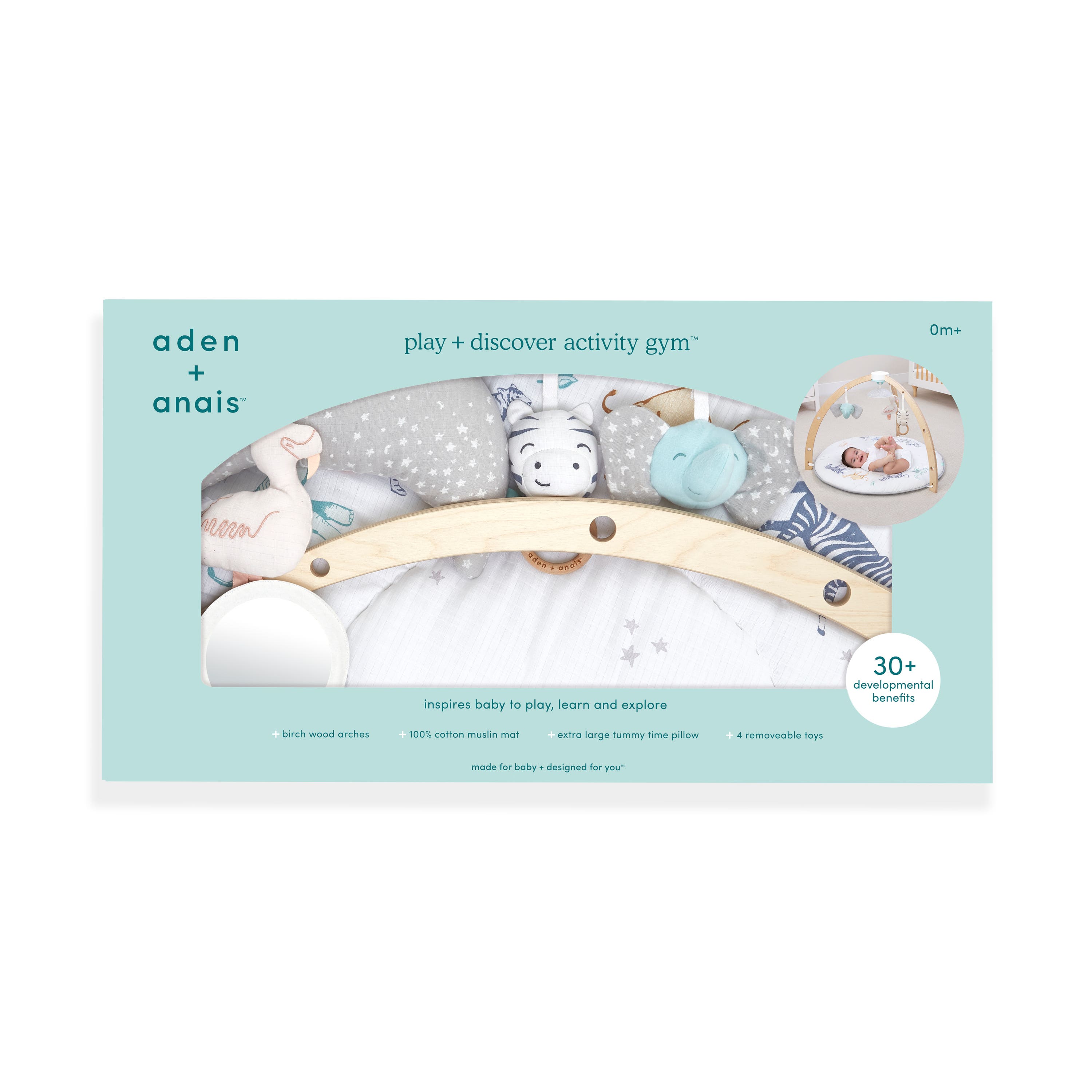 aden-anais-baby-activity-gym-tapis-d-veil-arches-en-bois-de-bouleau-avec-jouets- image 8
