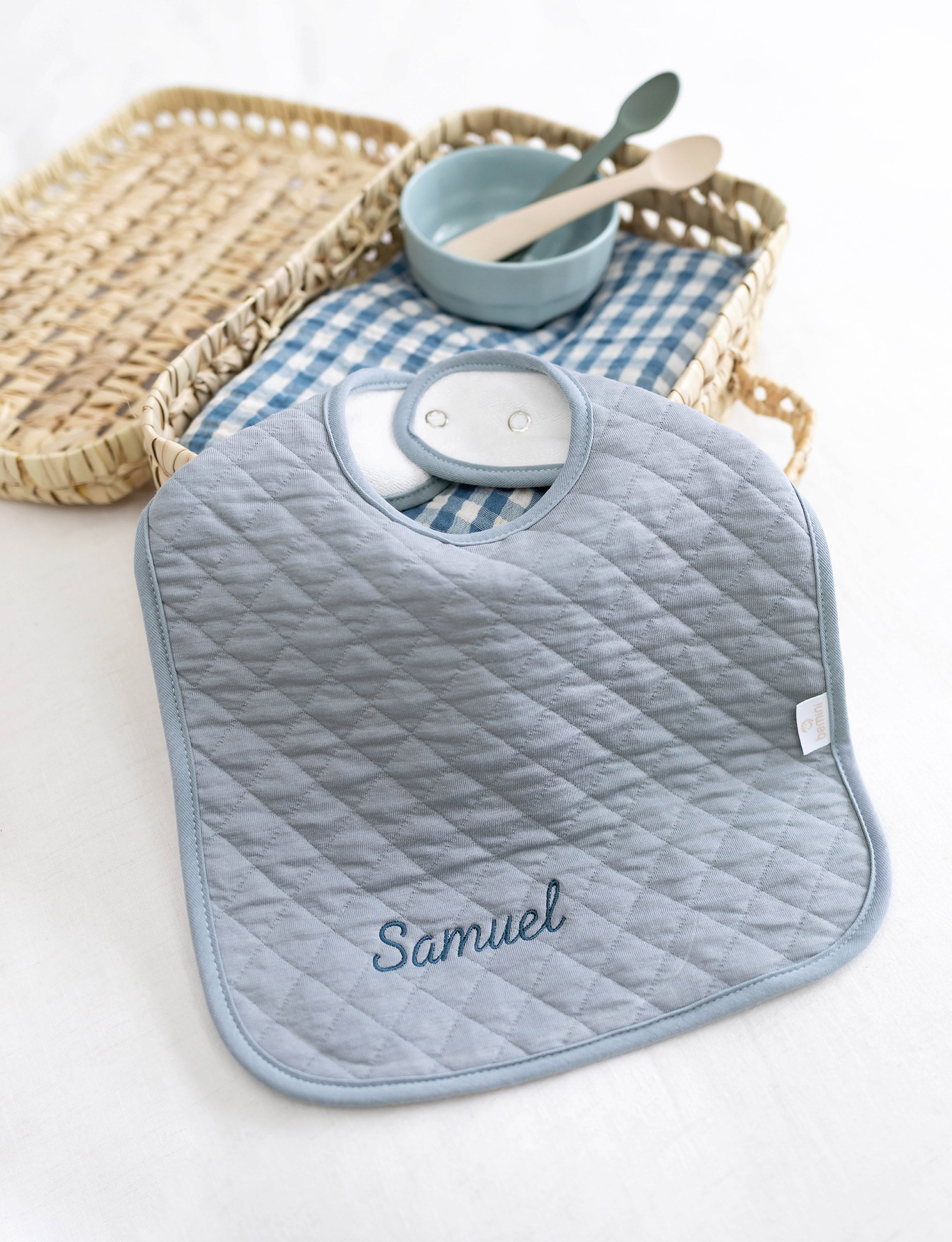 bemini-bavoir-waterproof-stone-bavoir-imperm-able-jersey-de-coton-avec-pression- image 1