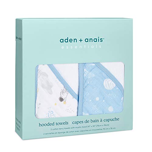 aden-anais-essentials-pack-de-2-capes-de-bain-capuche-ponge-100-coton-space-expl image 6