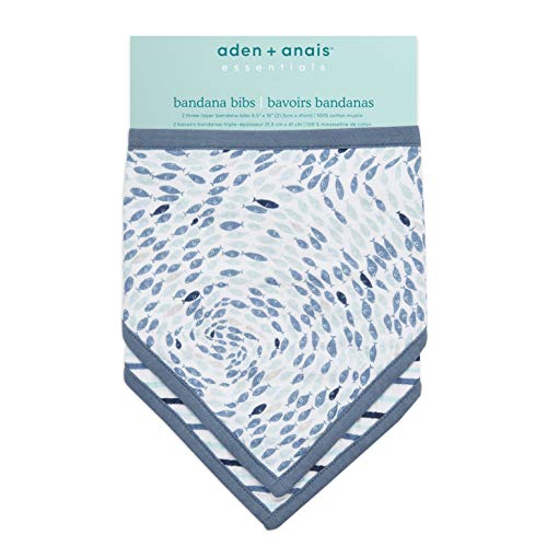 aden-anais-essentials-pack-de-2-bavoirs-bandanas-mousseline-100-coton-21-5x41-cm image 5