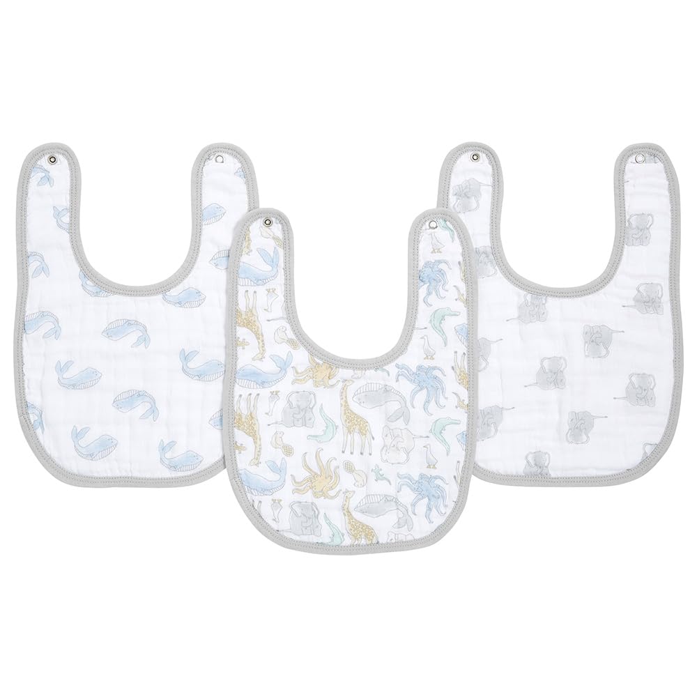 aden-anais-essentials-pack-de-3-bavoirs-boutons-pression-b-b-en-mousseline-100-c image 2