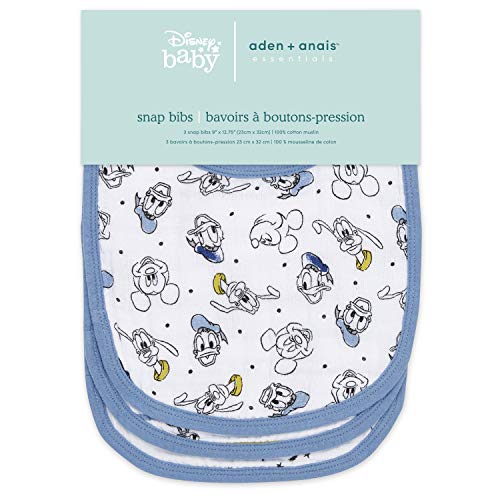 aden-anais-essentials-pack-de-3-bavoirs-boutons-pression-mickey-stargazer-mousse image 4