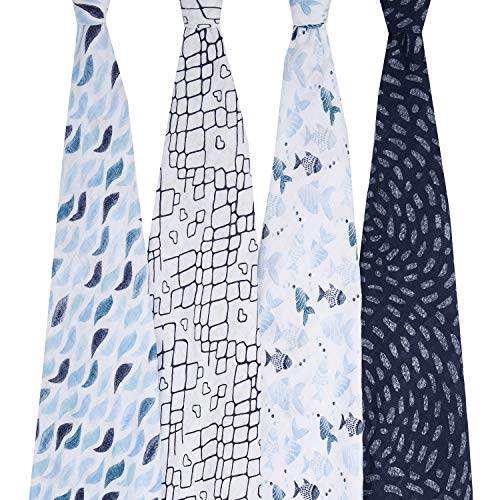 aden-anais-pack-maxi-langes-100-mousseline-de-coton-gone-fishing-120x120-cm image 7
