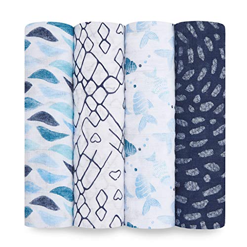 aden-anais-pack-maxi-langes-100-mousseline-de-coton-gone-fishing-120x120-cm image 6