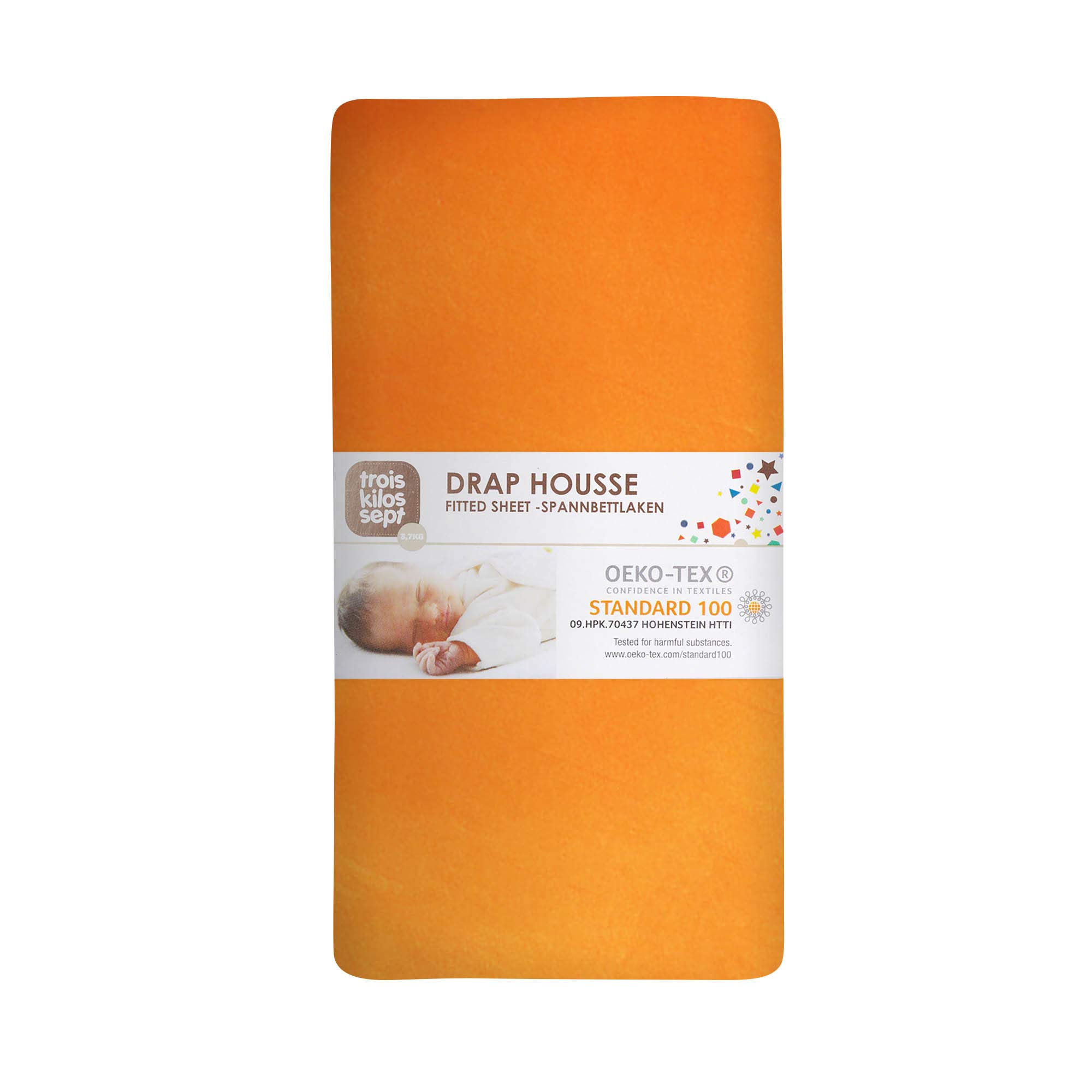 trois-kilos-sept-drap-housse-b-b-60x120-cm-jersey-100-coton-oeko-tex-orange image 1