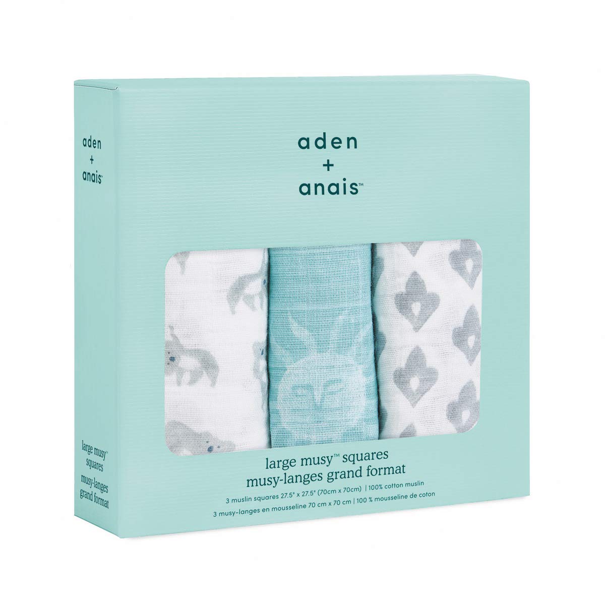aden-anais-lot-de-3-musy-langes-70x70-cm-mousseline-100-coton-imprim-now-zen image 3