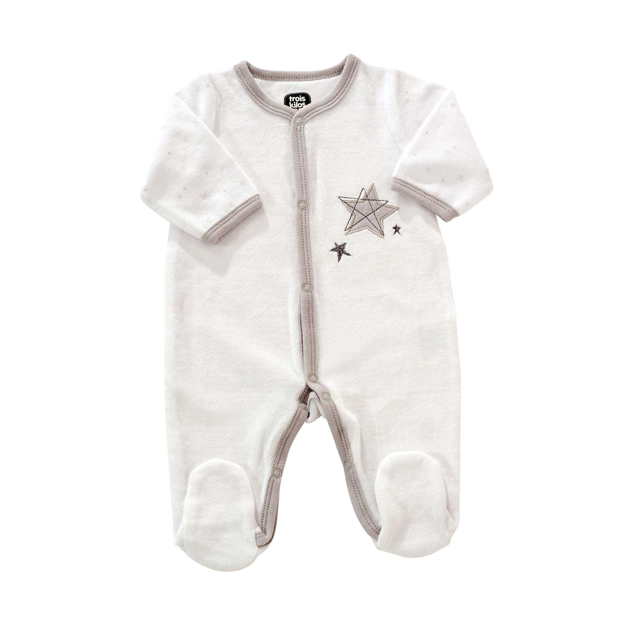 trois-kilos-sept-kit-naissance-6-pi-ces-velours-blanc-motif-toiles-1-mois-pyjama image 7
