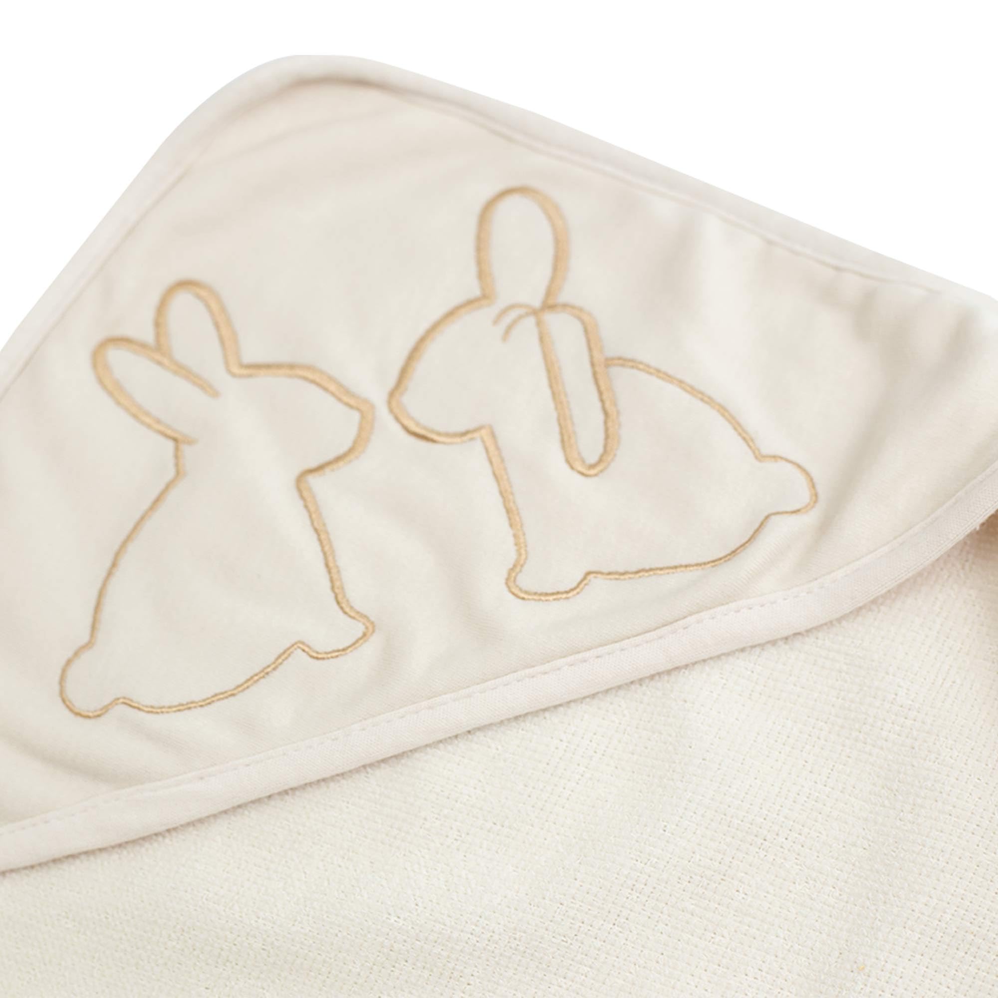 trois-kilos-sept-lot-de-2-capes-de-bain-b-b-avec-capuche-lapin-70x70-cm-ponge-do image 3