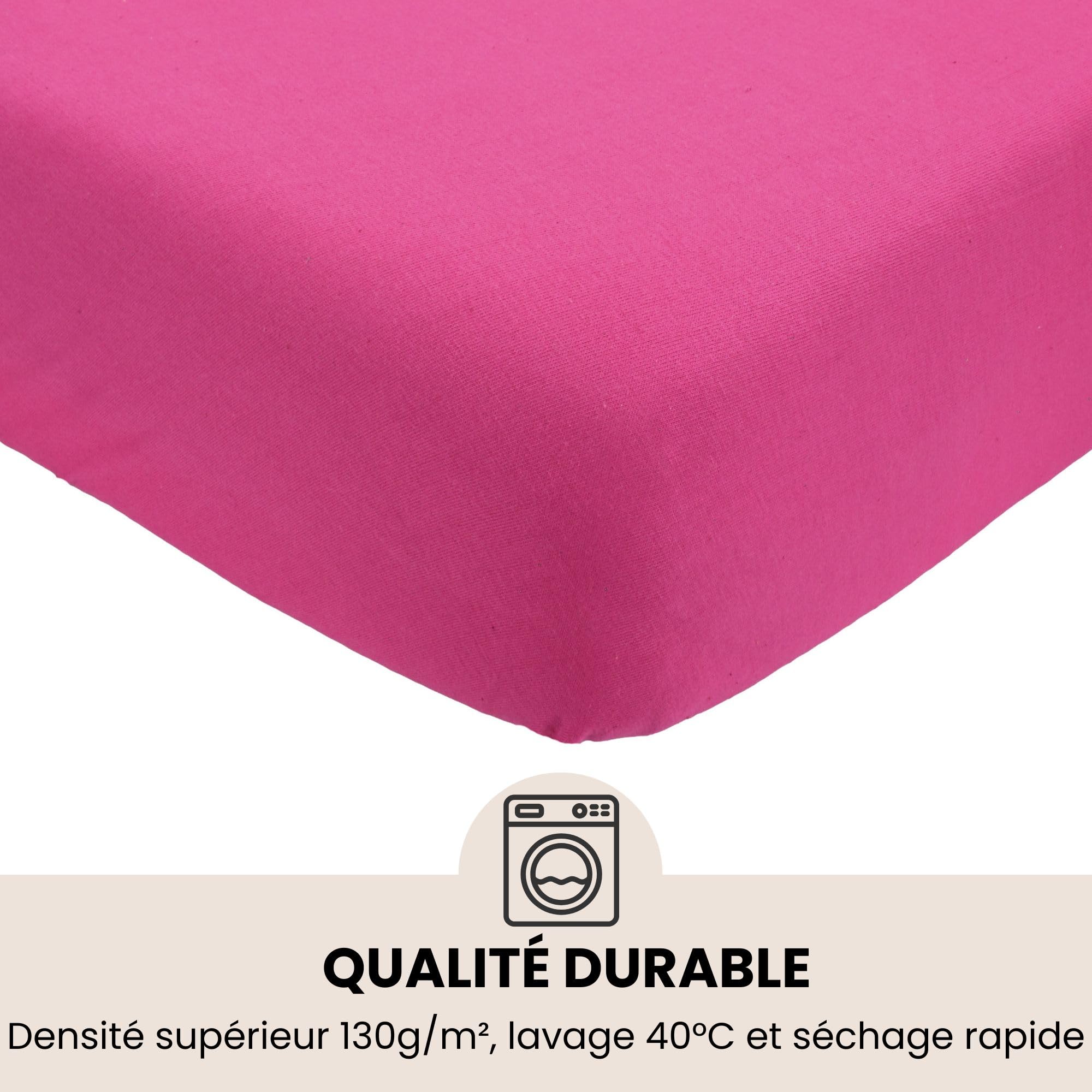 trois-kilos-sept-drap-housse-b-b-rose-framboise-100-coton-jersey-extensible-oeko image 4
