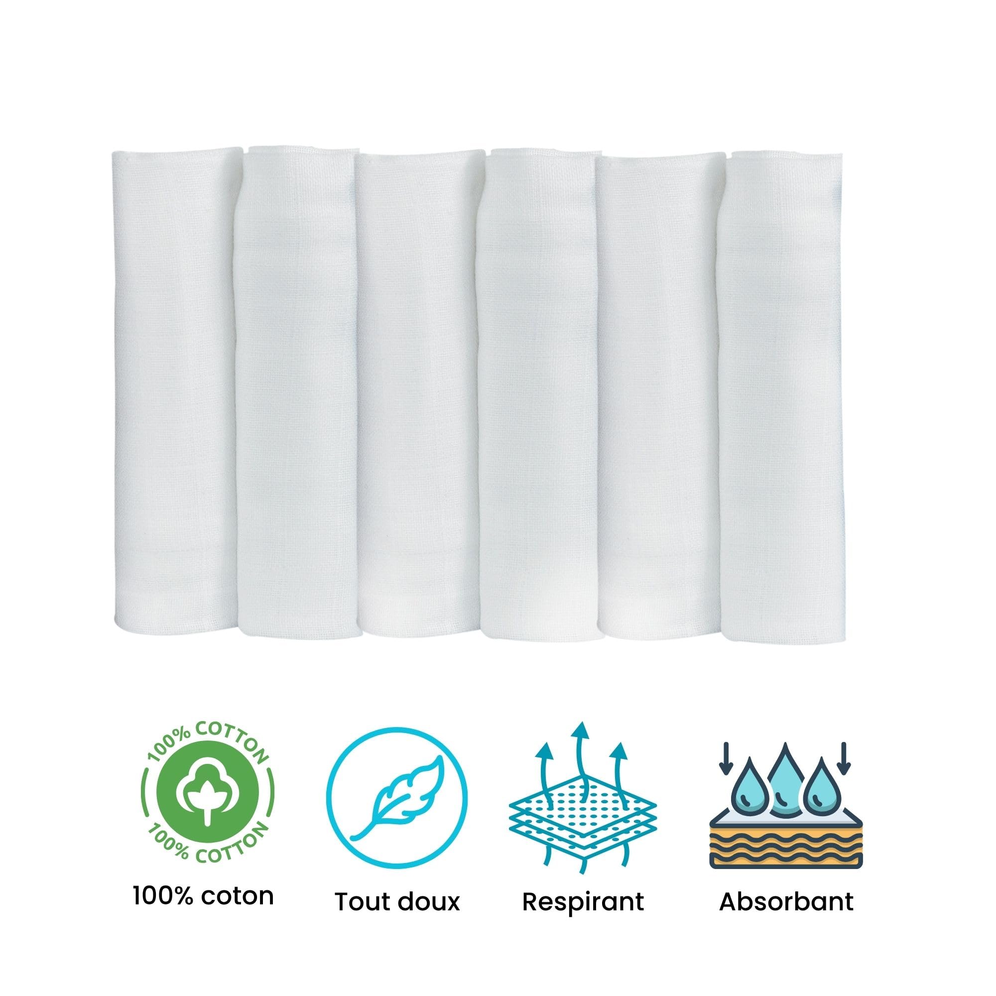 trois-kilos-sept-lot-de-6-langes-b-b-en-mousseline-100-coton-70-x-70-cm-blanc-un image 7