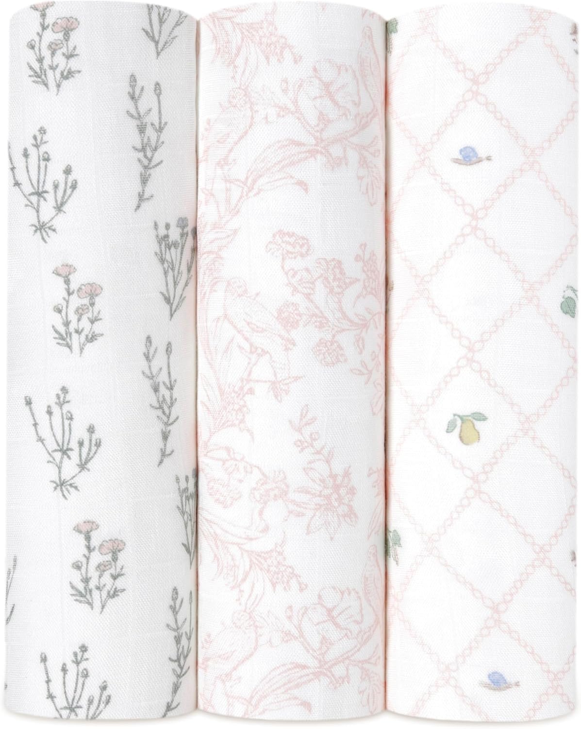 aden-anais-lot-de-3-couvertures-d-emmaillotage-mousseline-120x120-cm-motifs-flor image 1
