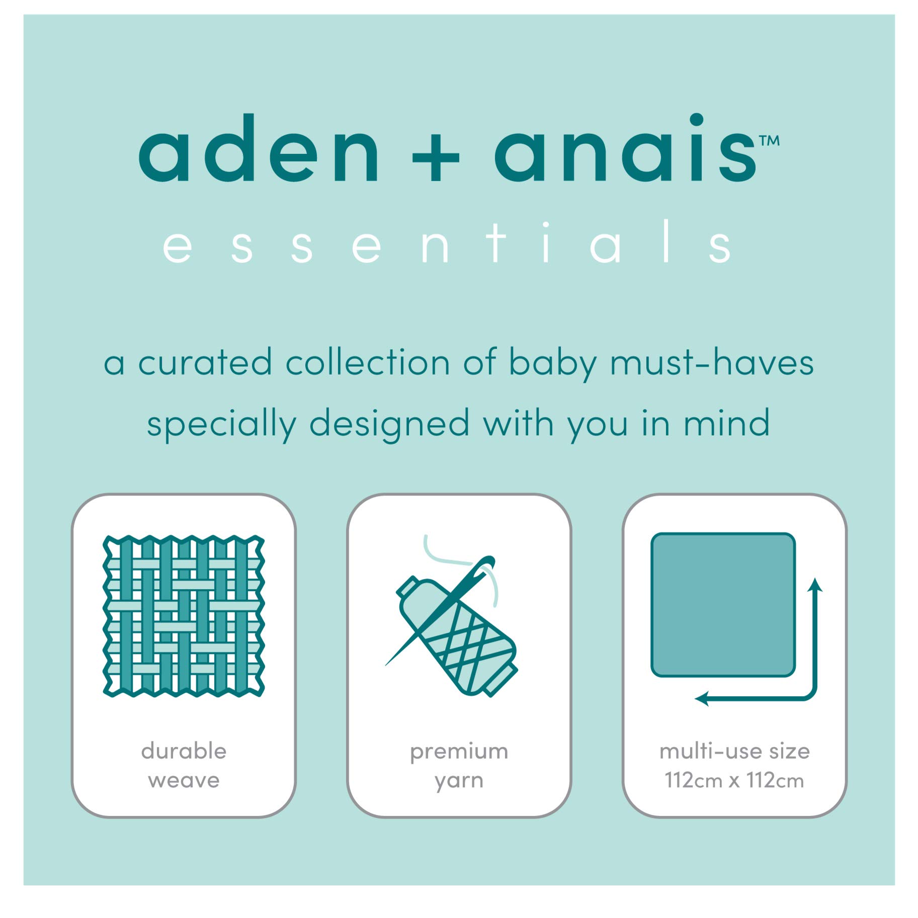aden-anais-essentials-d-barbouillettes-b-b-mousseline-100-coton-avec-boucle-de-s image 4