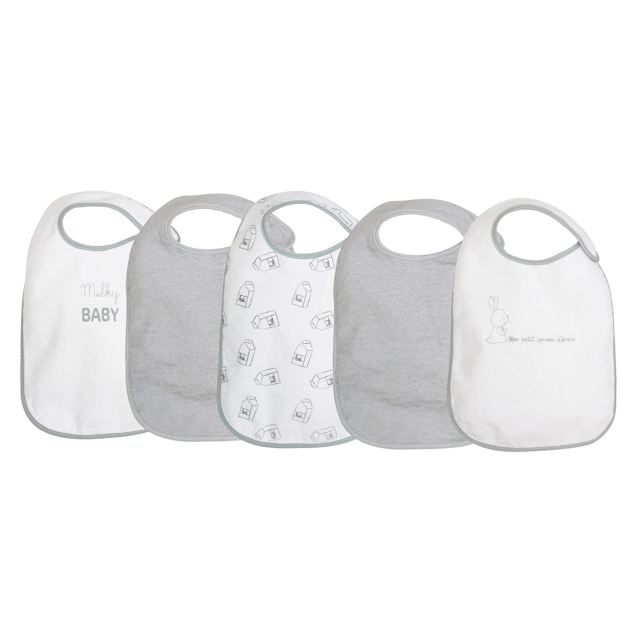 trois-kilos-sept-lot-de-5-grands-bavoirs-naissance-milky-ponge-doubl-e-imperm-ab image 1