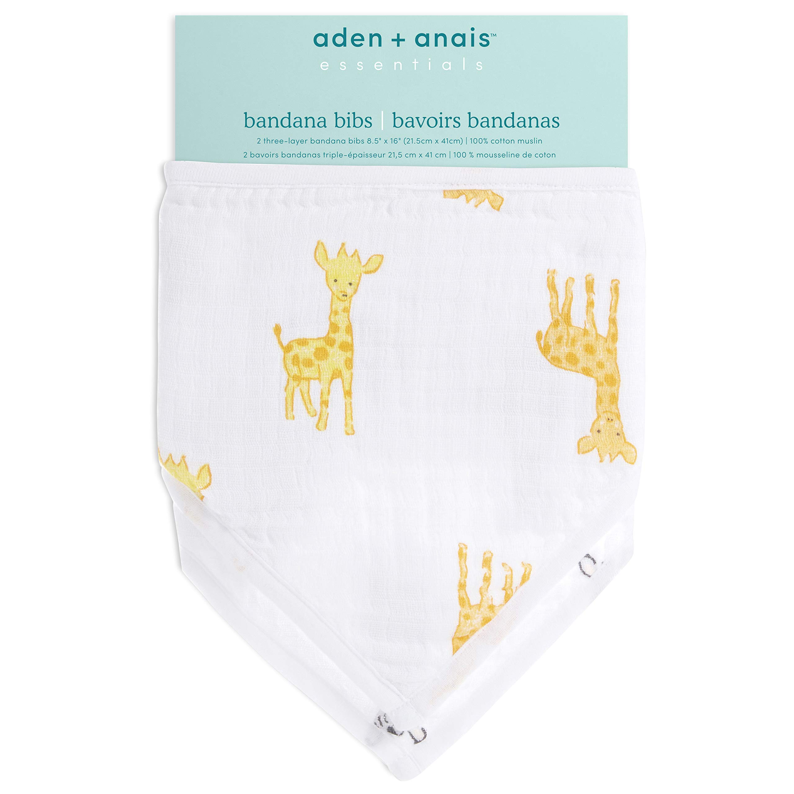 aden-anais-bavoir-bandana-essentials-mousseline-100-coton-ajustable-par-pression image 2