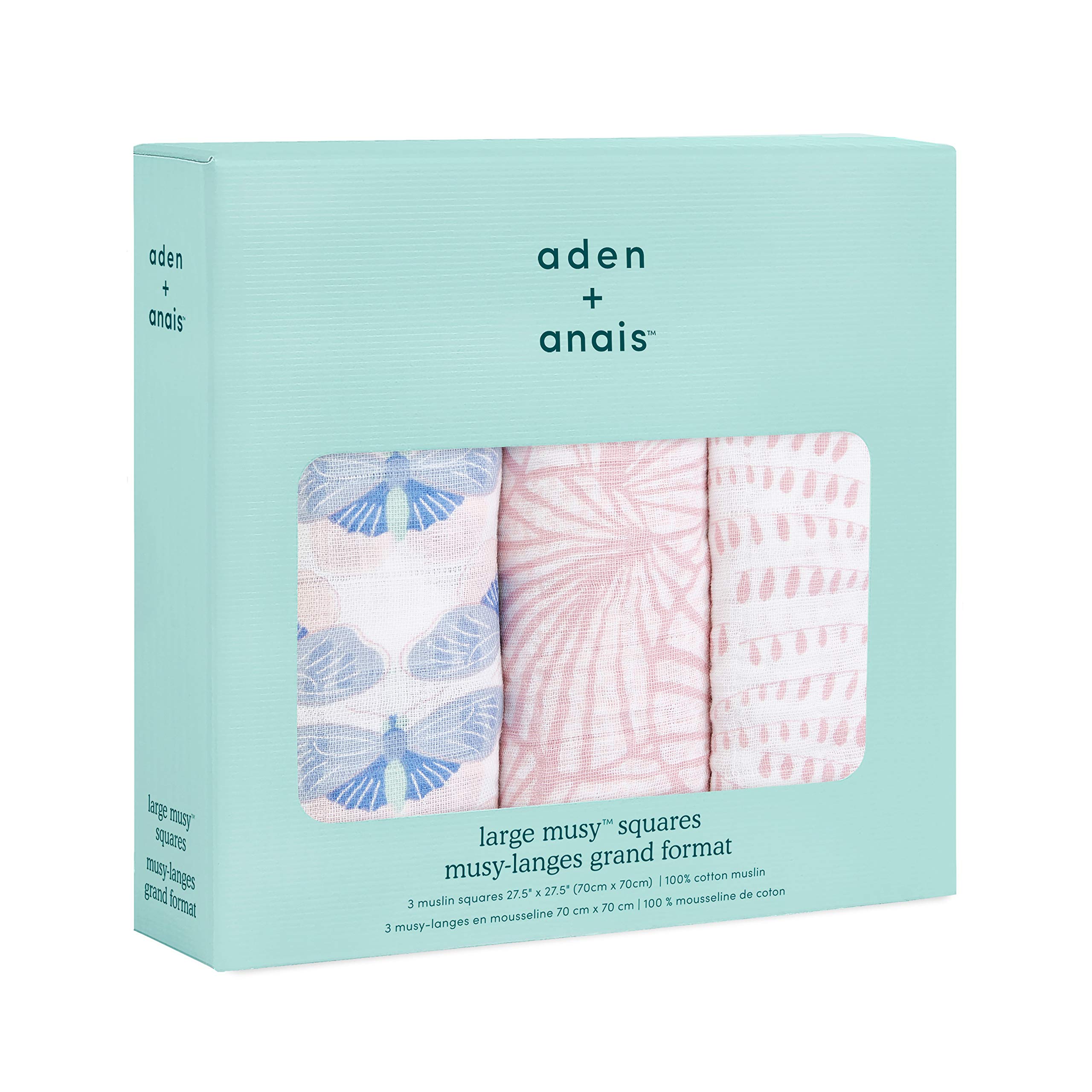 aden-anais-musy-langes-mousseline-100-coton-lot-de-3-langes-absorbants-70x70-cm- image 2