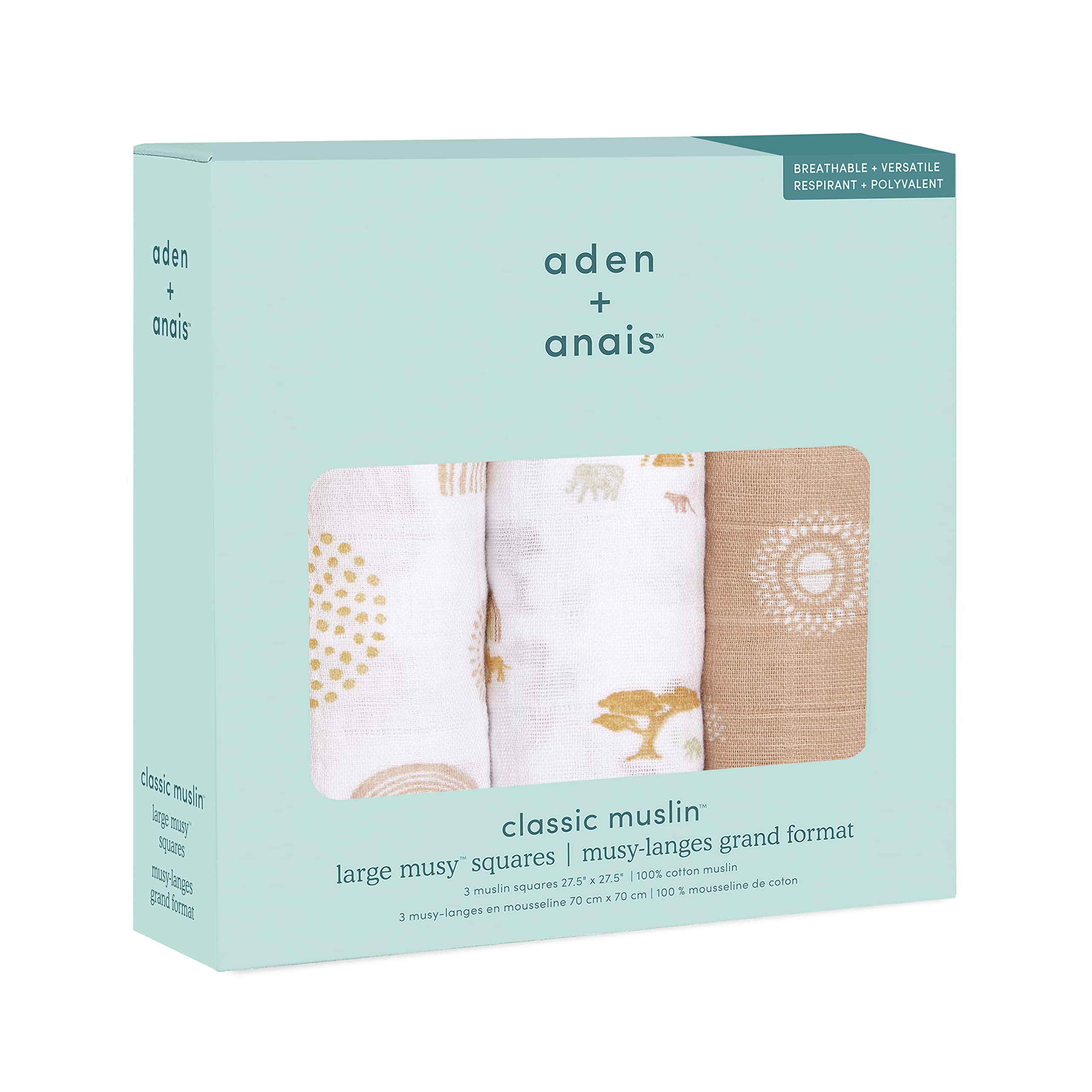 aden-anais-musy-langes-mousseline-100-coton-pr-lav-s-lot-de-3-70x70-cm-imprim-ke image 2