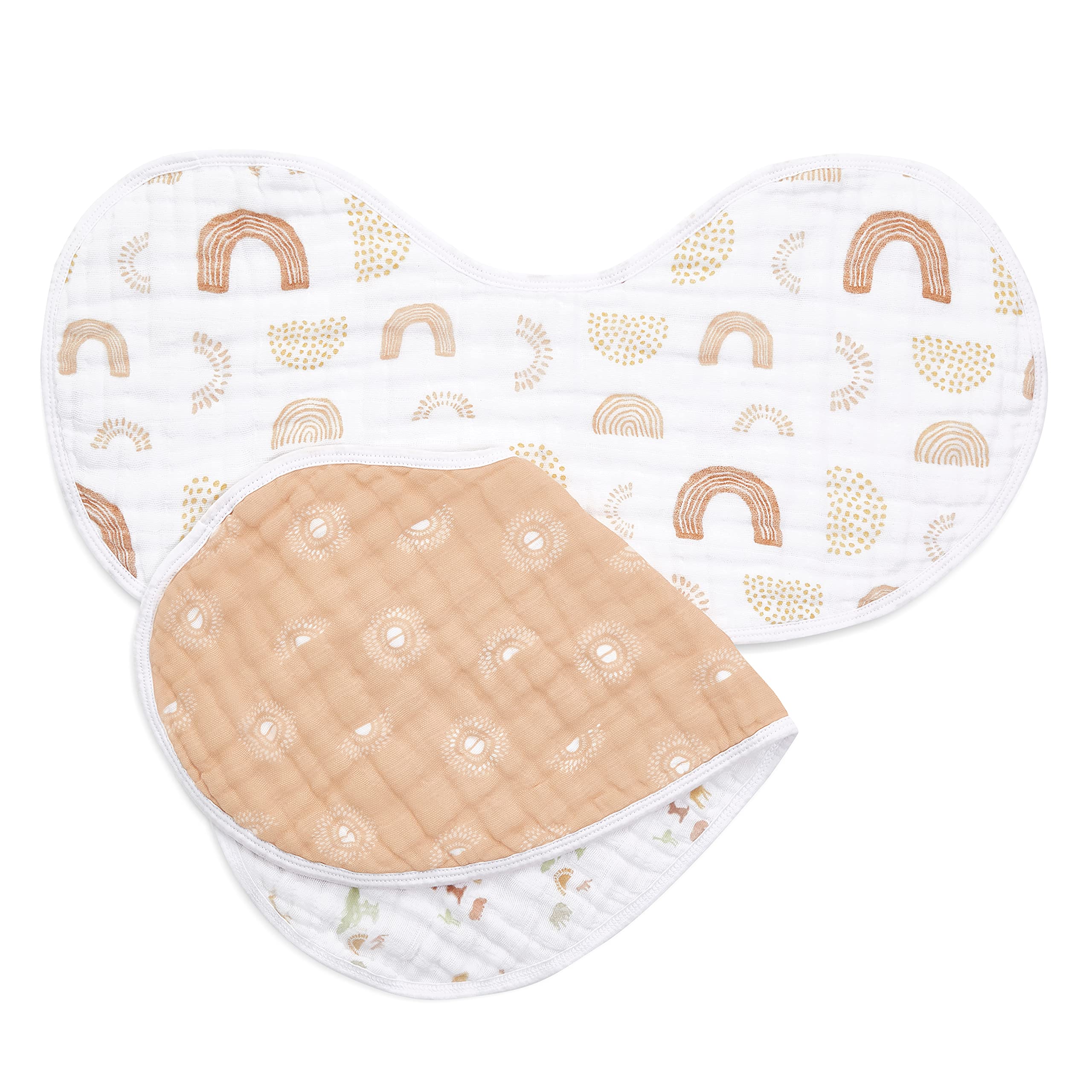 aden-anais-lot-de-2-bavoirs-d-paule-burpy-bib-en-mousseline-100-coton-57-x-28-cm image 2