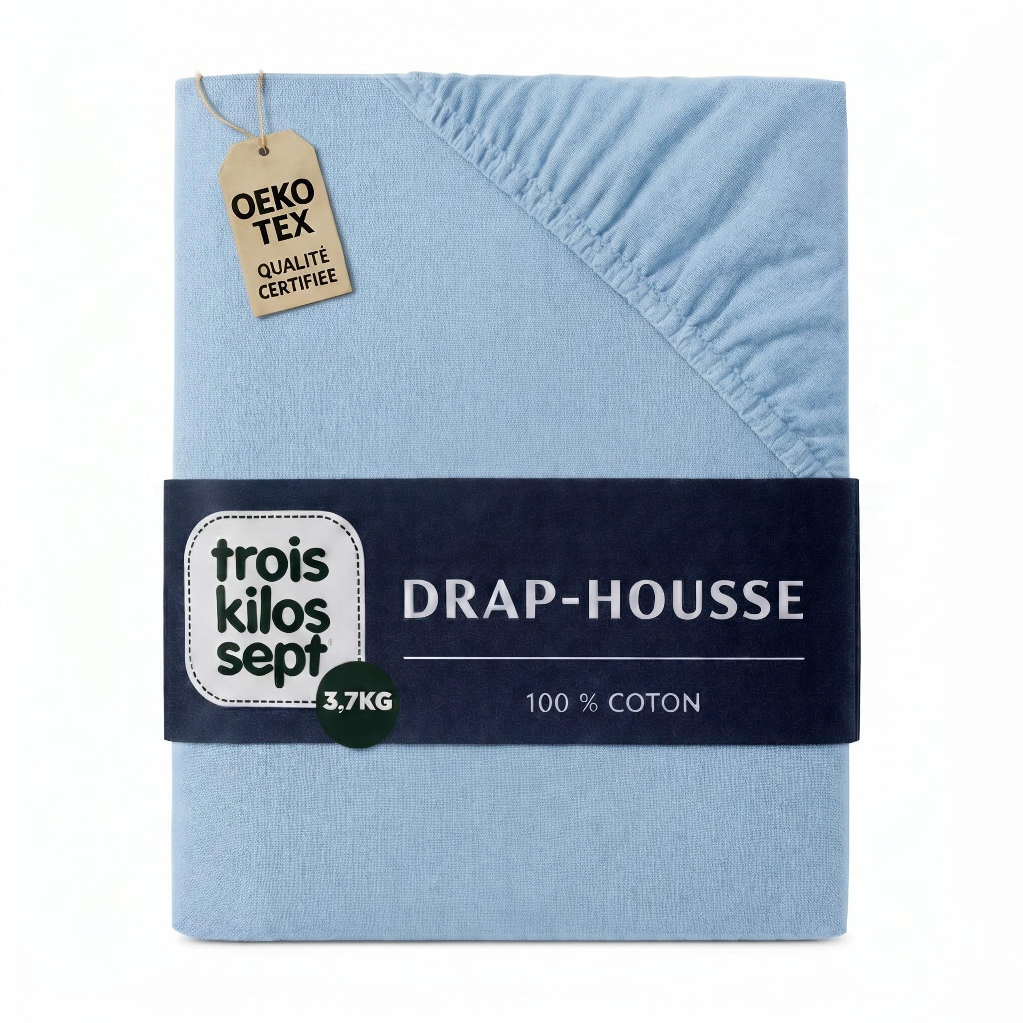 trois-kilos-sept-drap-housse-b-b-bleu-ciel-100-coton-jersey-extensible-oeko-tex- image 1