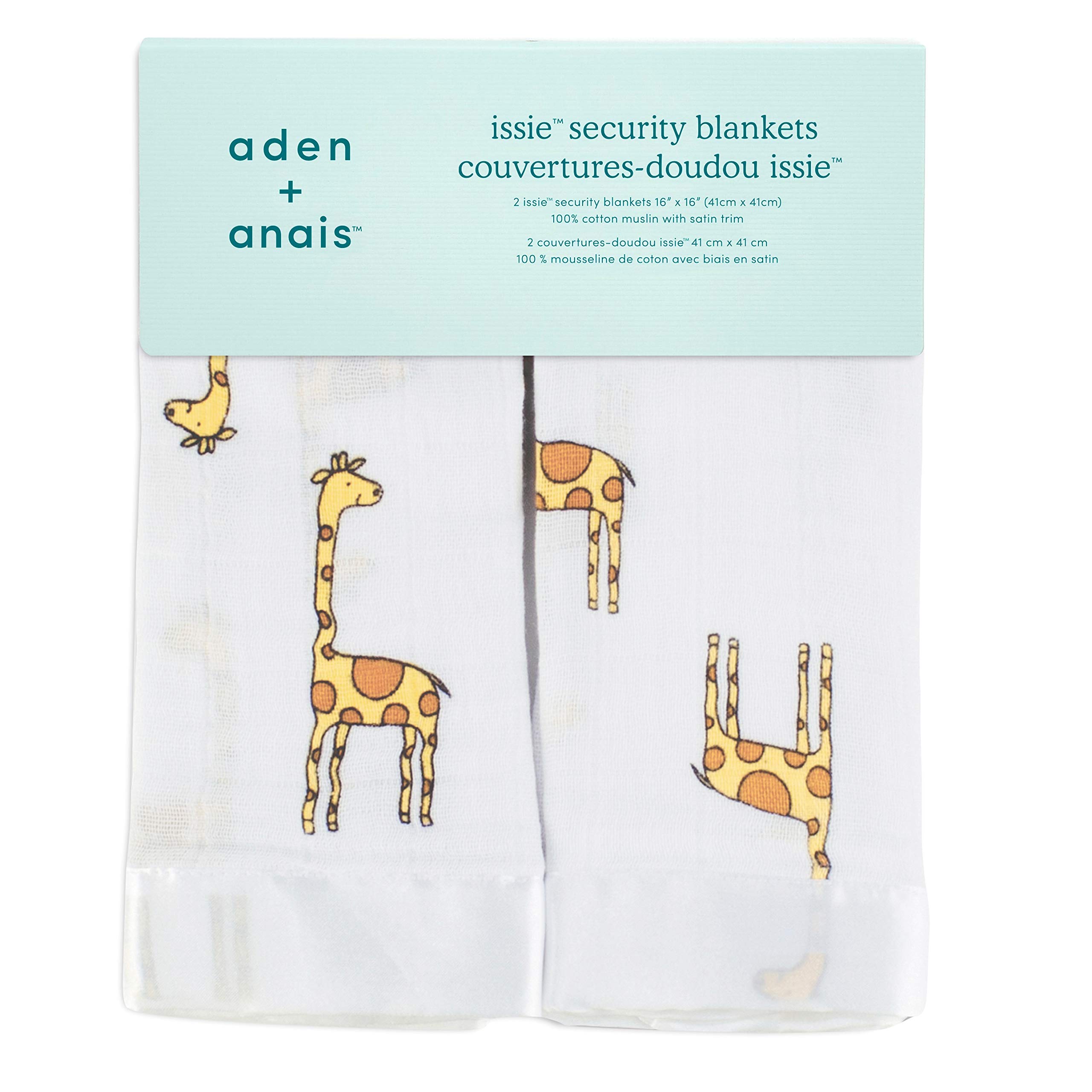aden-anais-doudou-lange-issie-jungle-jam-mousseline-100-coton-bord-satin-lot-de- image 2