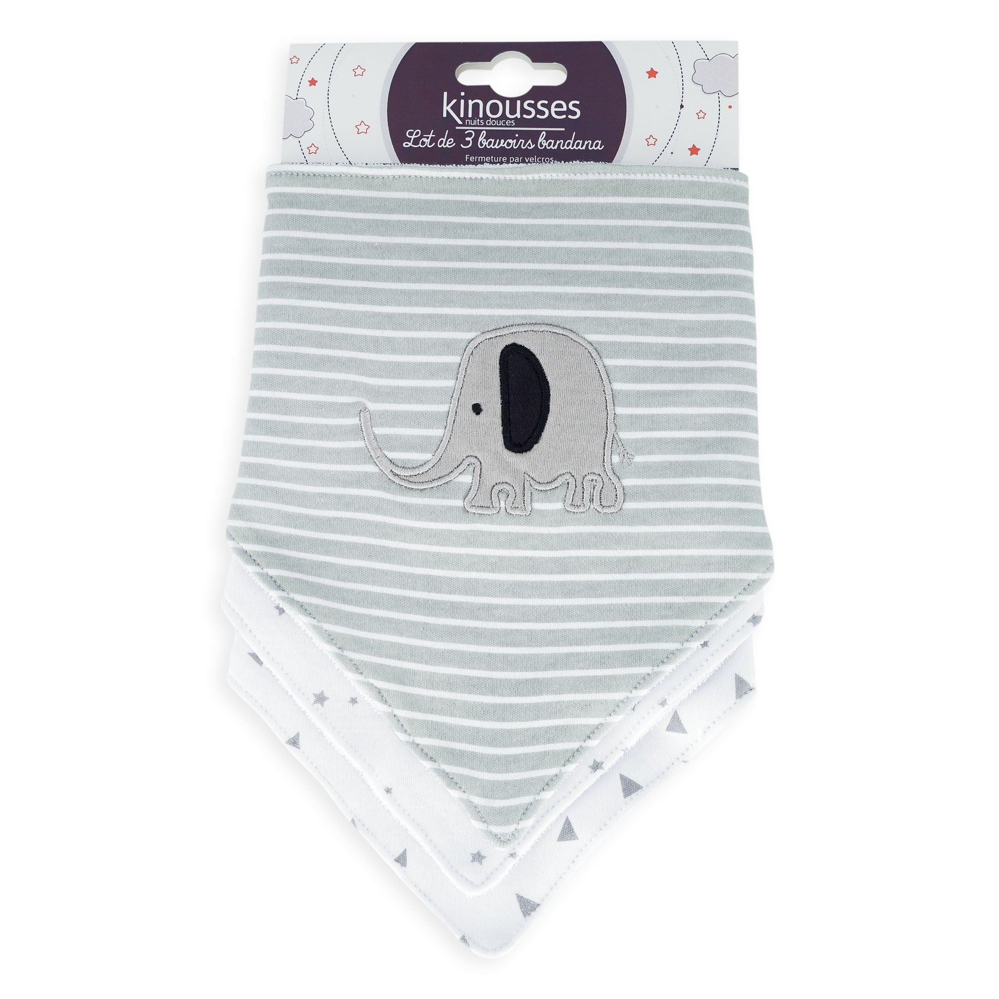 trois-kilos-sept-lot-de-3-bavoirs-bandana-naissance-l-phant-40x20-cm-100-coton-p image 1
