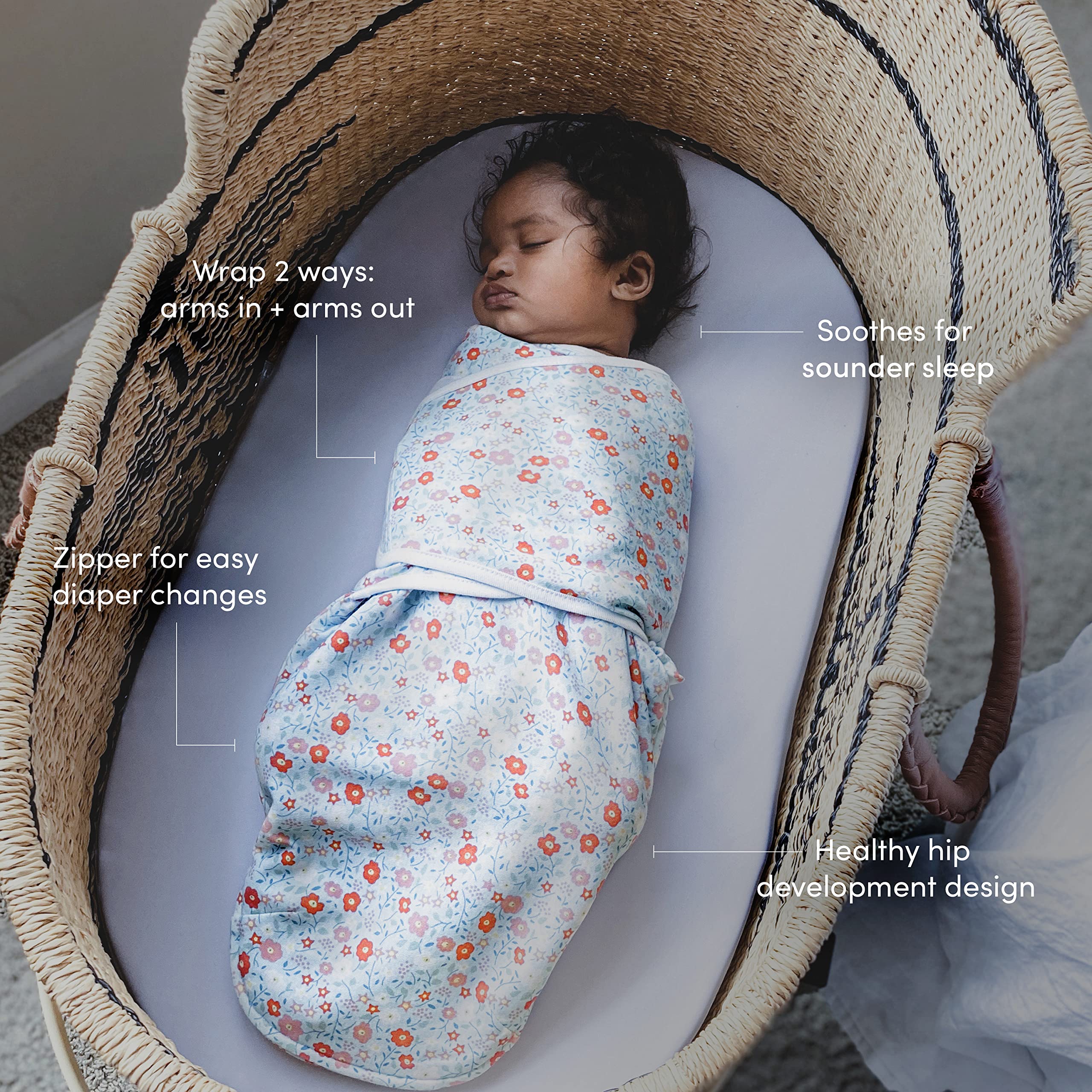 aden-anais-essentials-lot-de-3-langes-d-emmaillotage-wrap-0-3-mois-100-coton-fer image 4