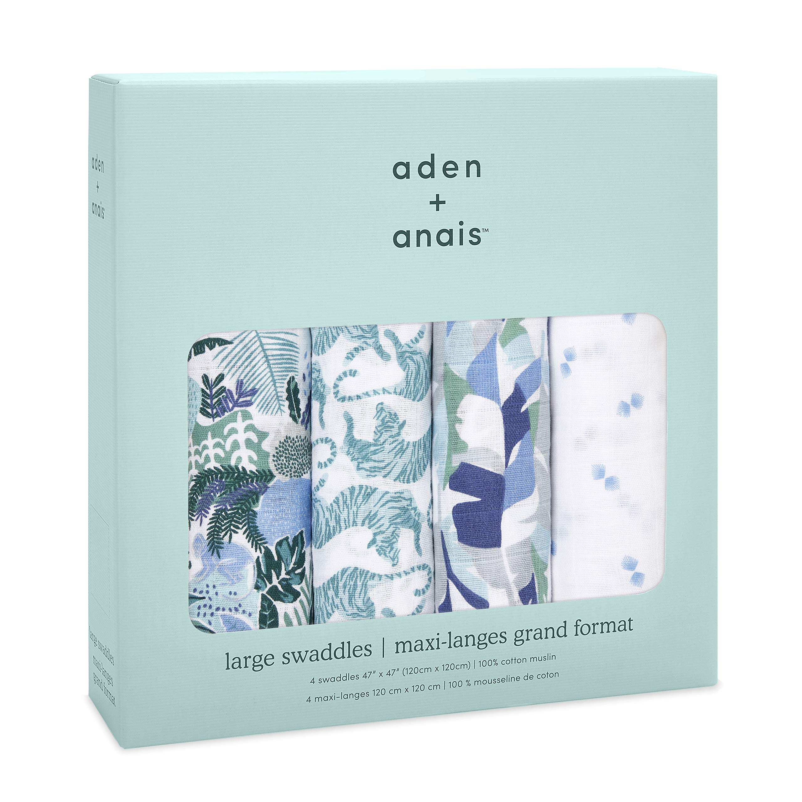 aden-anais-pack-de-4-maxi-langes-grand-format-mousseline-100-coton-120x120-cm-im image 3