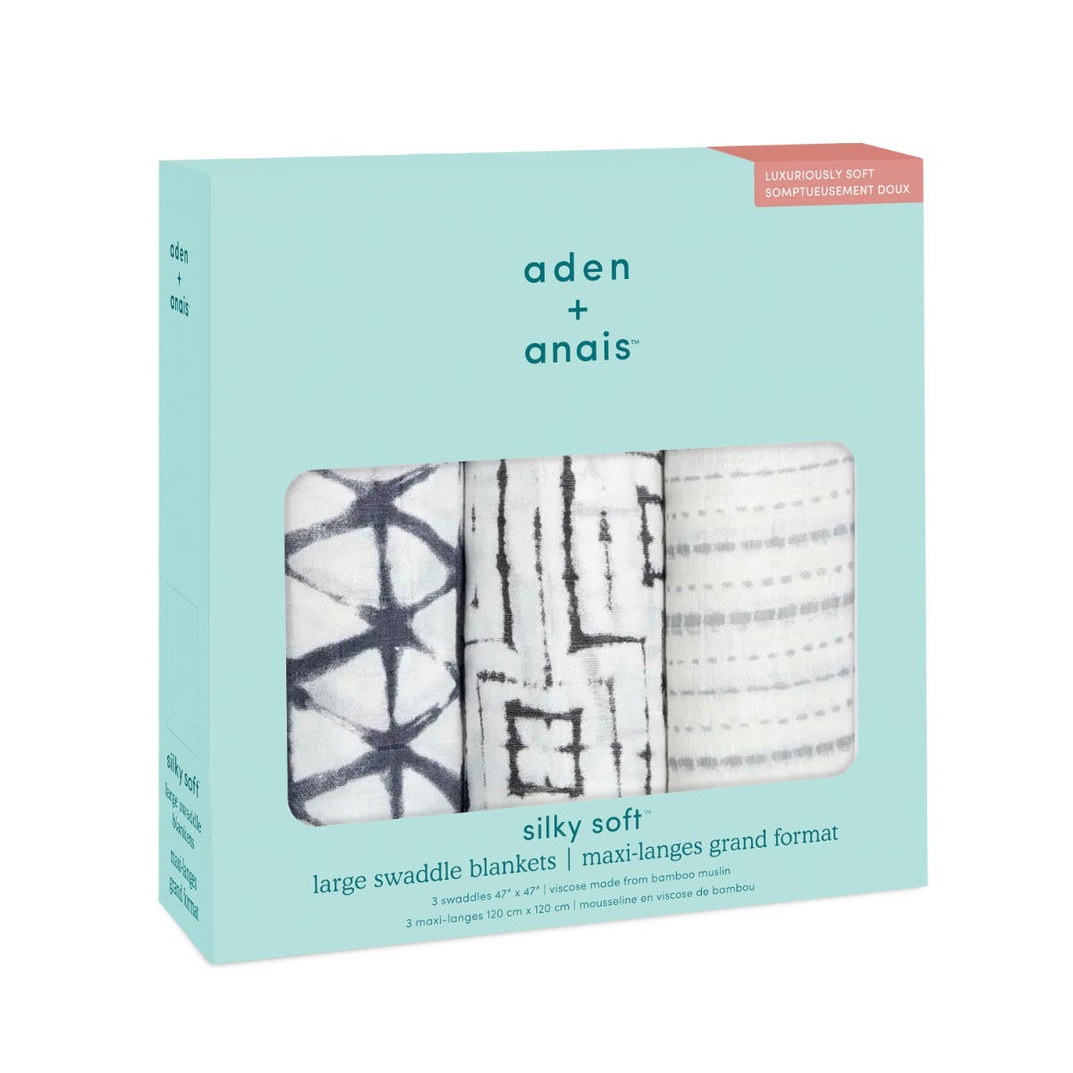 aden-anais-boutique-silky-soft-swaddle-3-pack-langes-emmaillotage-viscose-de-bam image 5