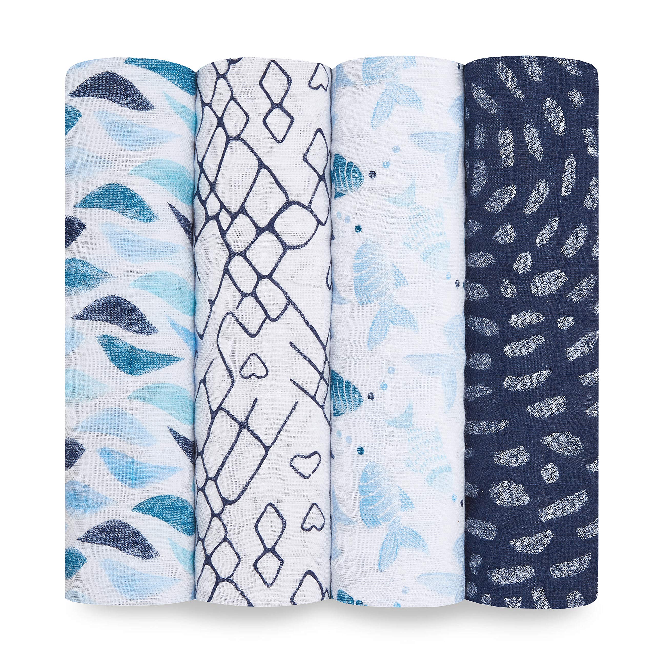 aden-anais-pack-maxi-langes-100-mousseline-de-coton-gone-fishing-120x120-cm image 1