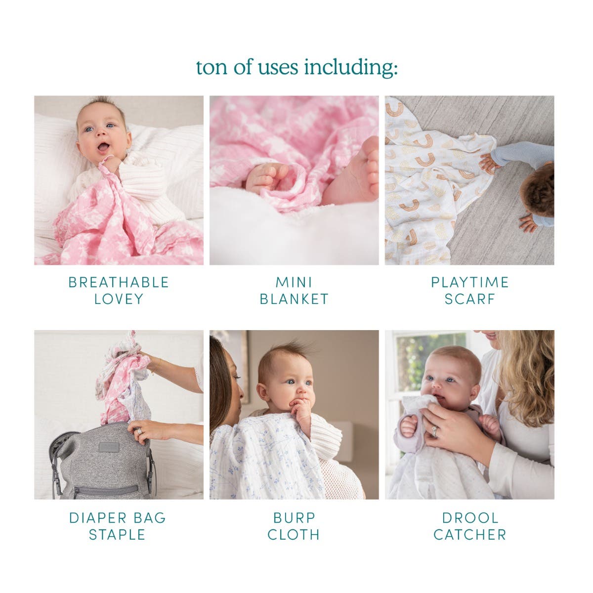 aden-anais-essentials-carr-s-mousseline-musy-squares-5-pack-coton-100-multi-usag image 2