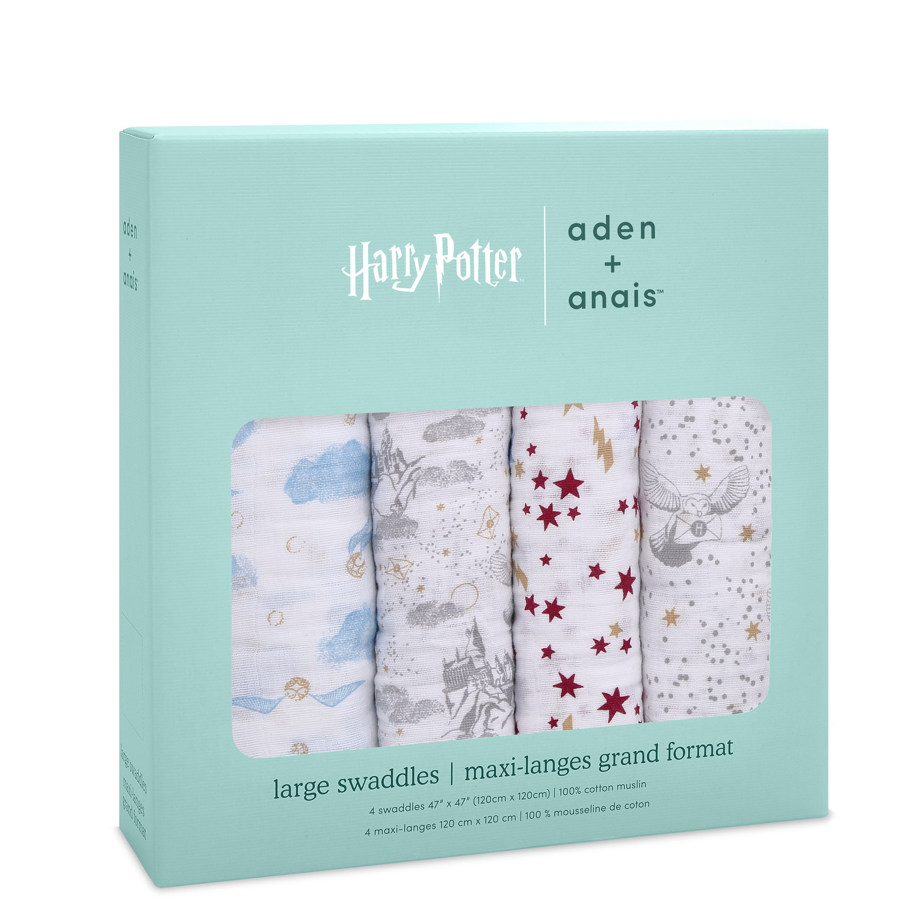 aden-anais-boutique-harry-potter-lot-de-4-langes-en-mousseline-100-coton-dition- image 8