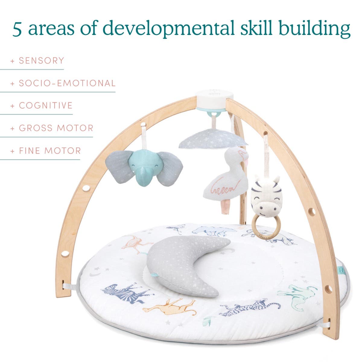 aden-anais-baby-activity-gym-tapis-d-veil-arches-en-bois-de-bouleau-avec-jouets- image 3