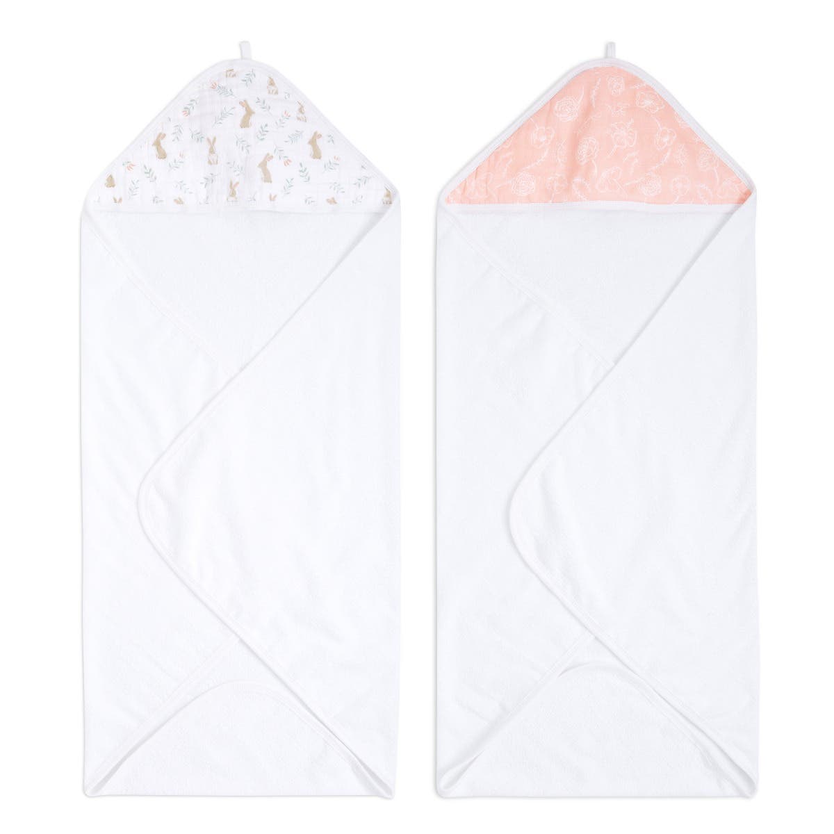 aden-anais-essentials-serviettes-de-bain-b-b-capuche-en-coton-ponge-et-mousselin image 1