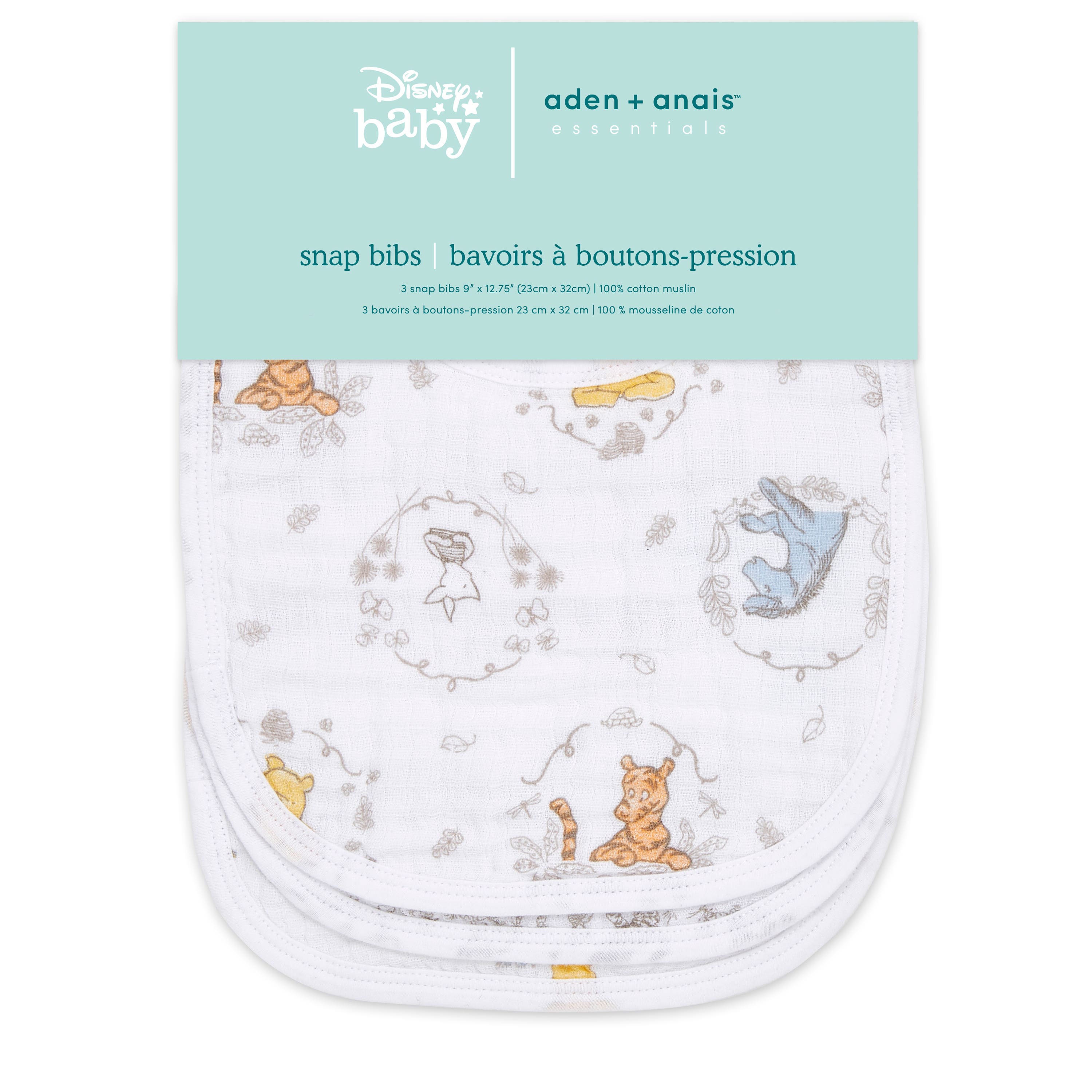 aden-anais-disney-essentials-lot-de-3-bavoirs-pressions-en-coton-muslin-3-pressi image 2