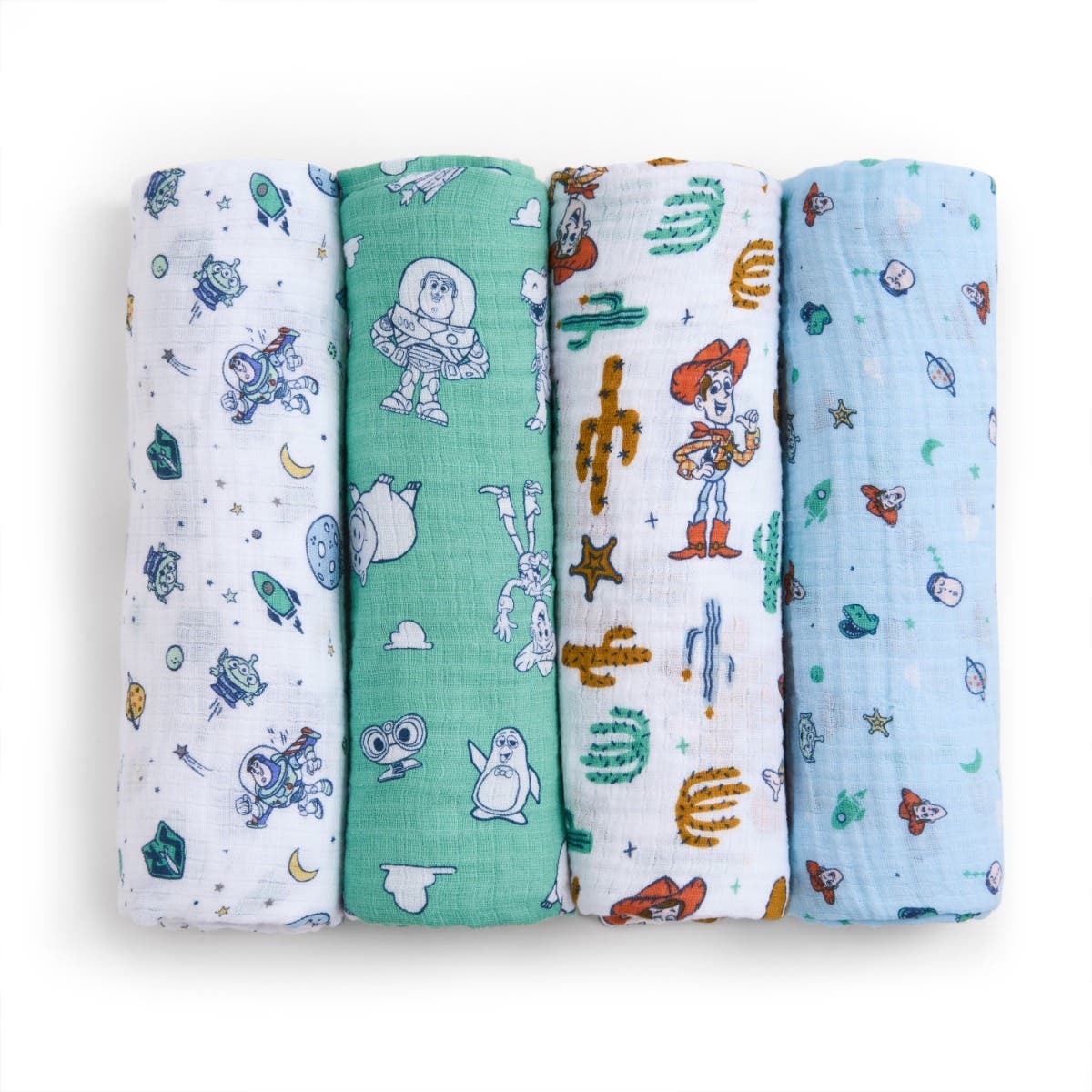 aden-anais-disney-toy-story-essentials-lot-de-4-langes-en-coton-muslin-licence-d image 1
