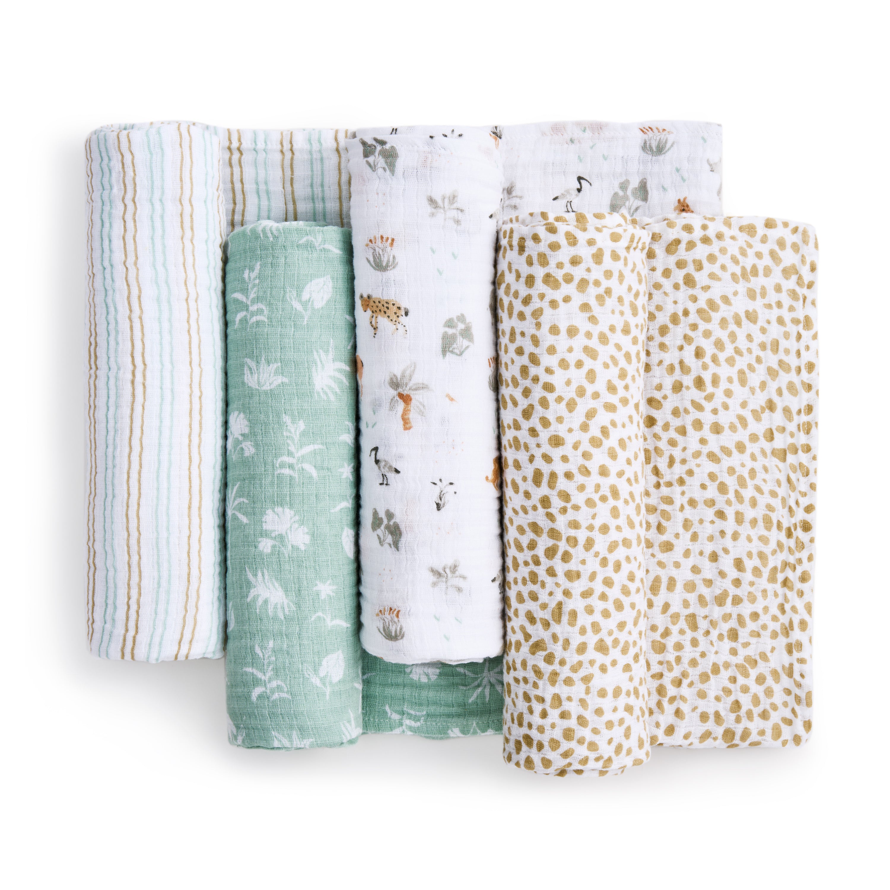 aden-anais-essentials-lot-de-4-lange-en-mousseline-de-coton-imprim-girafe-safari image 3